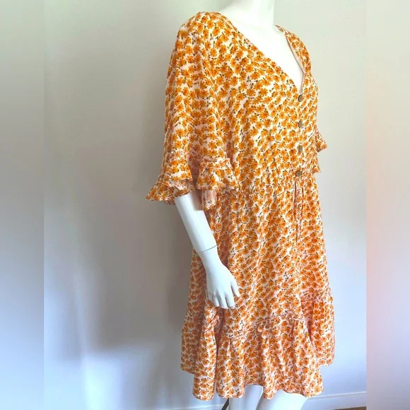 You + All Orange, White & Yellow Floral Dress Size AU20 $20 🧡 - Picture 8 of 16